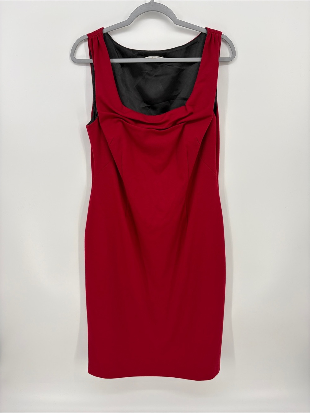 Tahari Women’s L Sleeveless Sheath Lined Red Dress